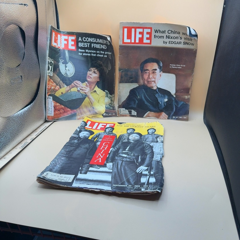 Life Magazine Lot 3 Vintage 1966 1971 China Nixon 3-Pack